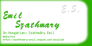 emil szathmary business card